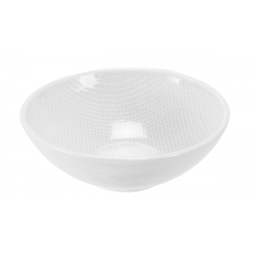 Dish round white stoneware...