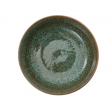 Dish round green stoneware...