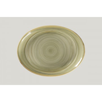 Dish oval green porcelain...