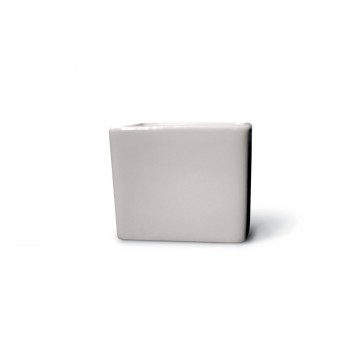 Dish square ivory porcelain...