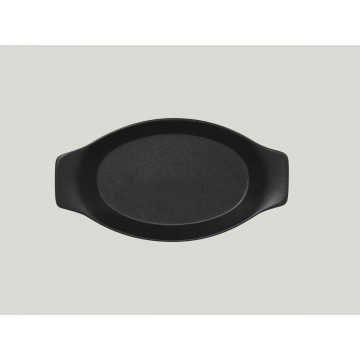 Lugged dish oval black...