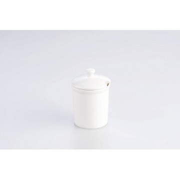 Mustard pot round ivory...