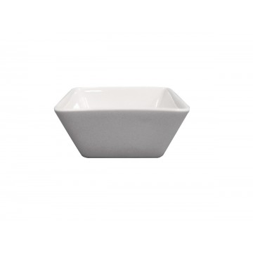 Dish square ivory porcelain...