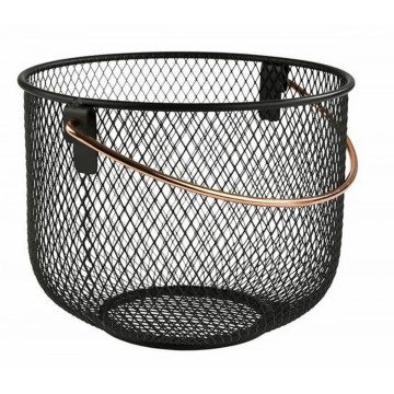 CORBEILLE METAL NOIR D21X16.5