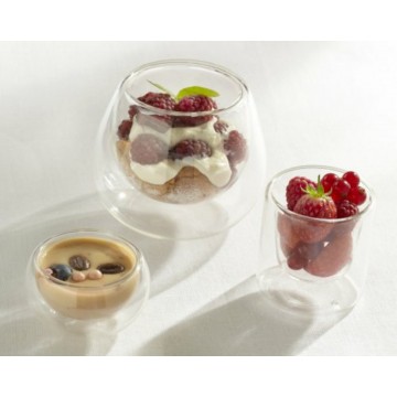 Double-walled glass round...